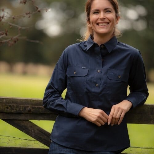 Women's Country Cotton Work Shirt Ballybar Navy