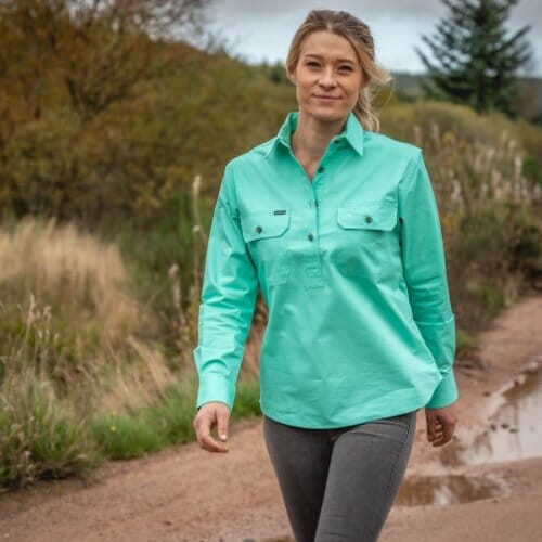 Women's Country Cotton Work Shirt Ballybar Emerald
