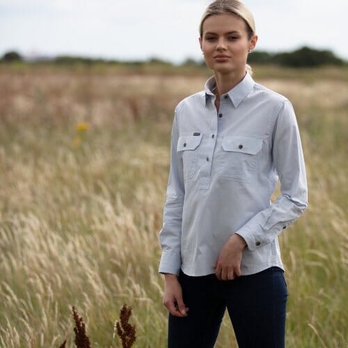 Women's Country Cotton Work Shirt Ballybar Sky Blue