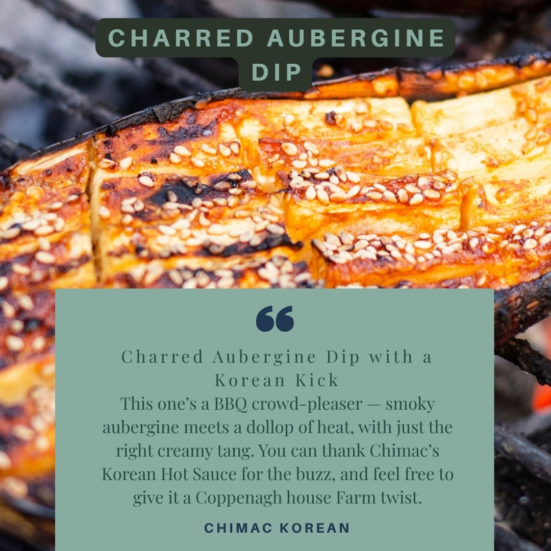 BBQ Charred Aubergine with Chimac Hot Sauce