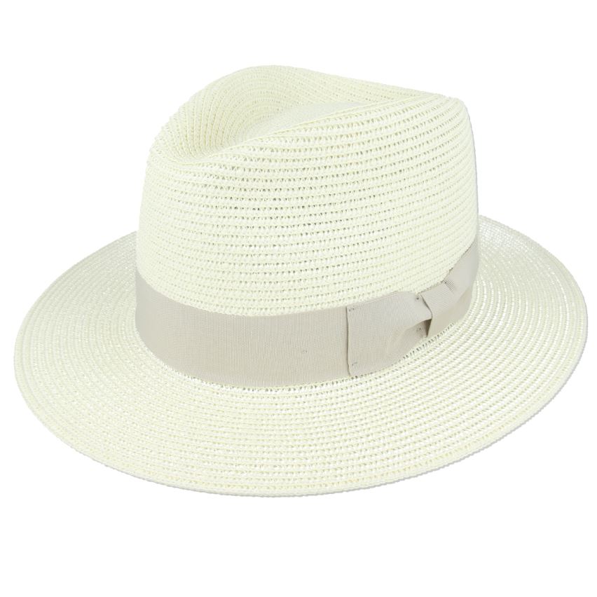 Ballybar Summer Straw Fedora Hat Ballybar Small Cream 