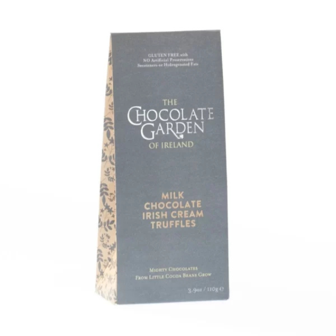 Pouch of chocolates against a white background