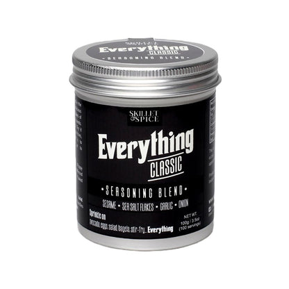 Tub of Classic Seasoning against a white background