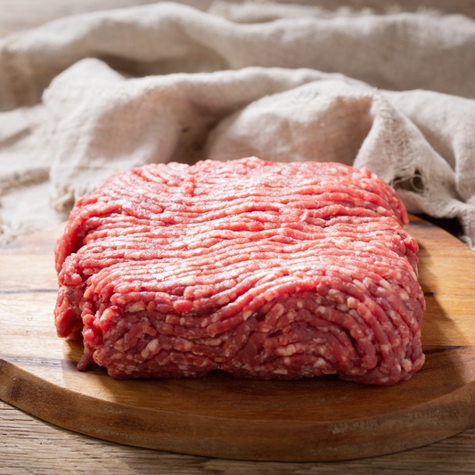 Raw Wagyu Mince on a wooden surface
