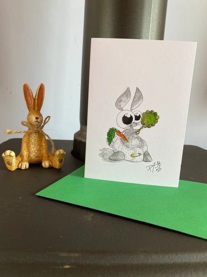 Card with a baby rabbit