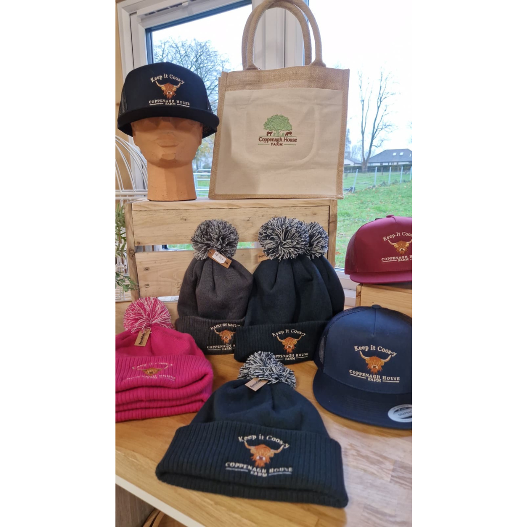 Highland Cow beanies and caps