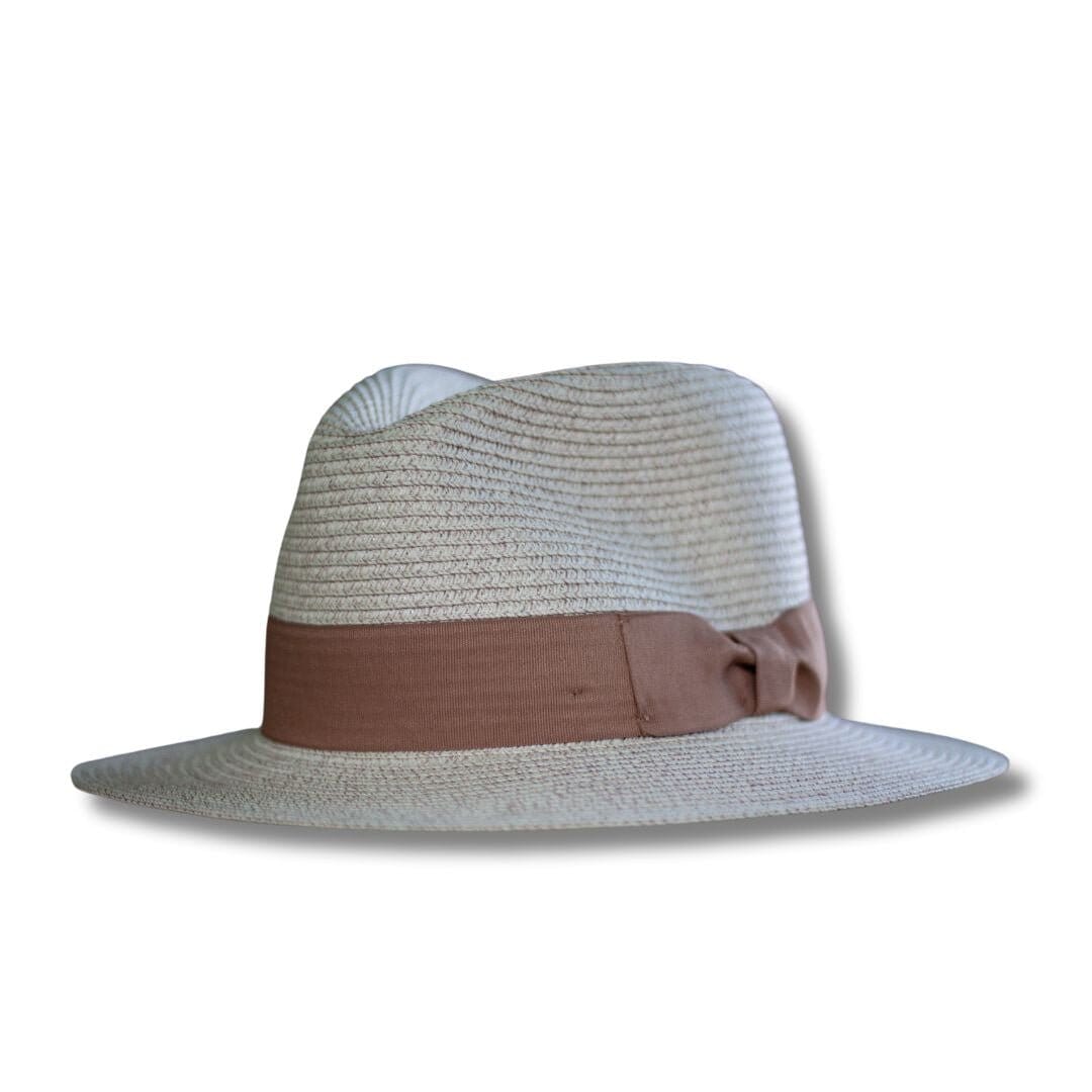 Ballybar Summer Straw Fedora Hat Ballybar Small Stone 