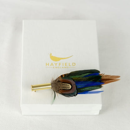 Feather Pins & Brooches Small Fedora Ballybar Green/Blue 