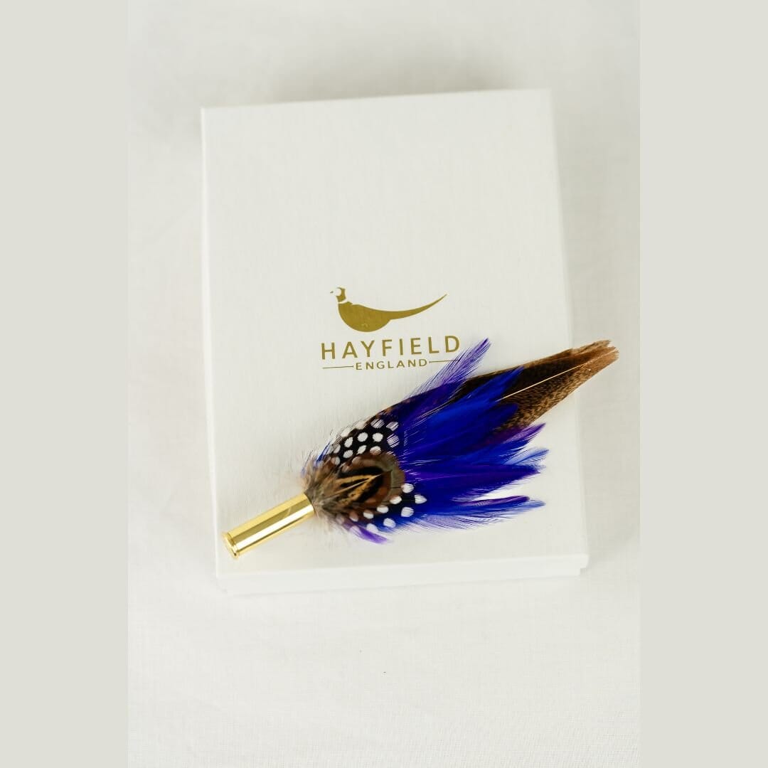 Feather Pins & Brooches Small Fedora Ballybar Purple/Blue 