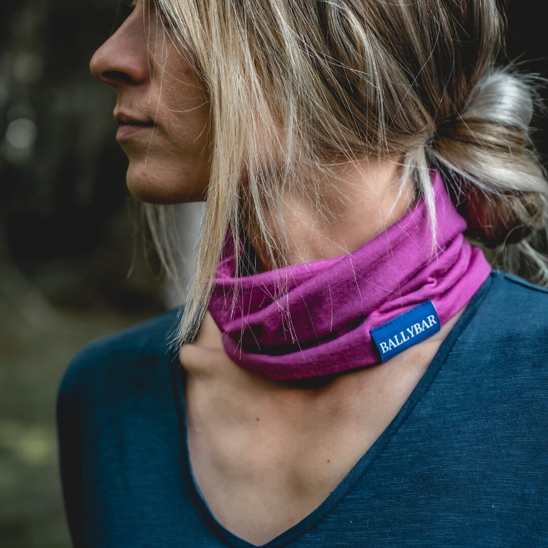 Ram Neck Gaiter 100% Merino Wool Neck Warmer Ballybar Cerise 